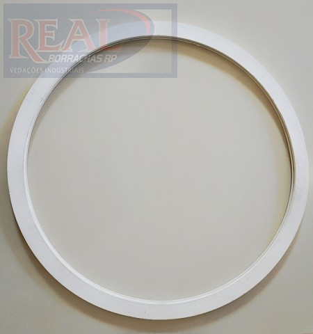 Cod. 000666 - Anel liso ved. tampa ext 522,5 x int 480 x esp 21,25 x alt 10 mm - branco 55-60 sh
