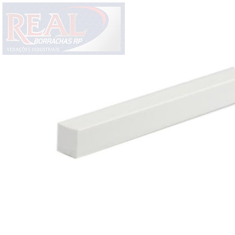 CÓD 000250/3 PERFIL TIPO QUADRADO 15 X 15 BORRACHA BRANCO
