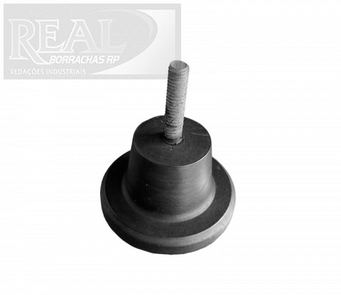CÓD 000344 SAPATA ANTIVIBRATÓRIA EX 65 X ALT 40 MM PARAFUSO 8 MM FREIO CARRINHO HOSPITALAR