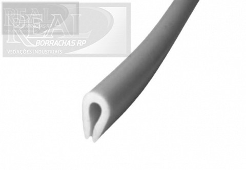 CÓD 000700 PERFIL TIPO U ESP 6,5 X ALT 13 X CANAL 2,5 MM SILICONE 55 SHORE