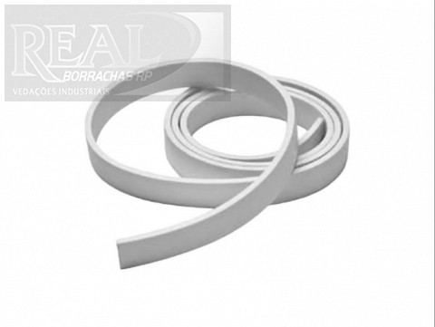 CÓD 000064 PERFIL LISO 30X5 MM SILICONE BRANCO 60 SH